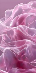 Obraz premium A mesmerizing display of soft, flowing pink fabric, creating an ethereal, dreamlike atmosphere with its delicate waves and translucent layers.