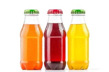 Fruit Drinks isolated on a white background, close up
