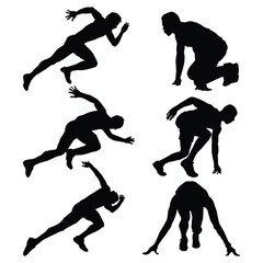 Athletics Black Silhouettes Drawing Vol 1