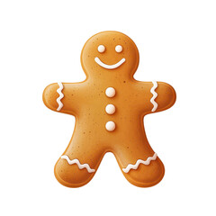 Gingerbread man cookie with icing details, perfect for Christmas treats. This festive dessert brings joy and warmth to holiday celebrations