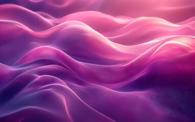 Obraz premium A captivating abstract representation of flowing fabric waves in hues of pink and purple, creating a dreamy and ethereal atmosphere.