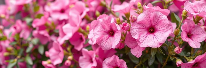 Fototapeta premium Pink flowers in full bloom make up a stunning background, perfect for adding a touch of beauty to any project or design, romantic