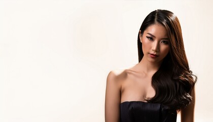 Naklejka premium beautiful young asian woman illustration, AI generated