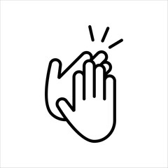 clapping icon.Symbol isolated white background. vector illustration. color editable.