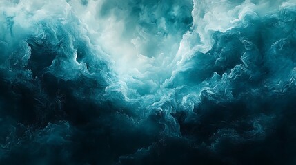 Fototapeta premium Abstract teal watercolor background with dark blue color