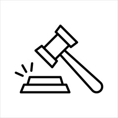 judge hammer icon vector, gavel icon vector