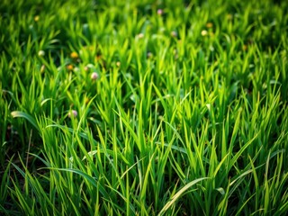 Fototapeta premium Vibrant and lush green grass in a spring field, grass, natural