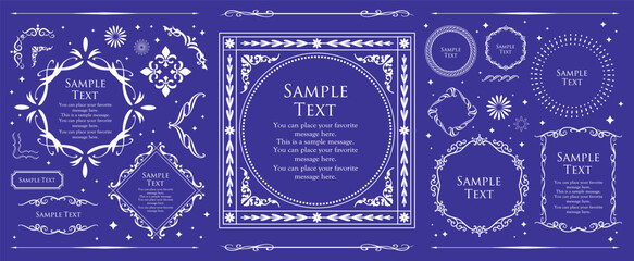 クリスマスのフレームデザインセット