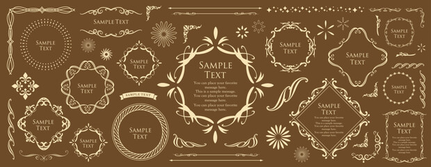 クリスマスのフレームデザインセット