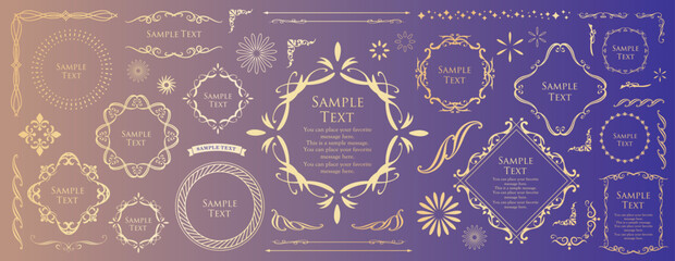 クリスマスのフレームデザインセット