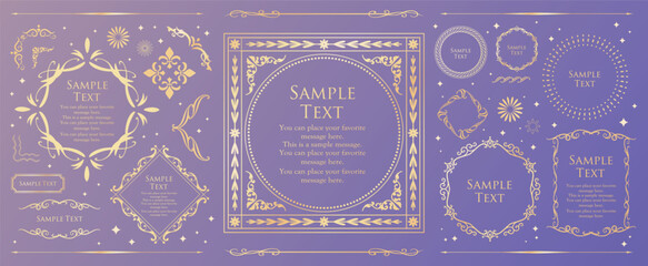 クリスマスのフレームデザインセット