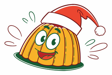 Christmas Head Clipart  White Santa Claus Hat on White Background