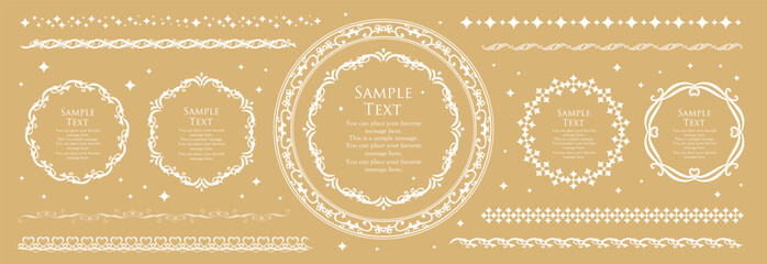 クリスマスのフレームデザインセット