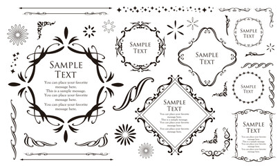 クリスマスのフレームデザインセット