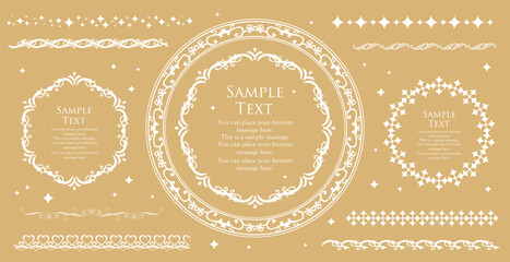 クリスマスのフレームデザインセット