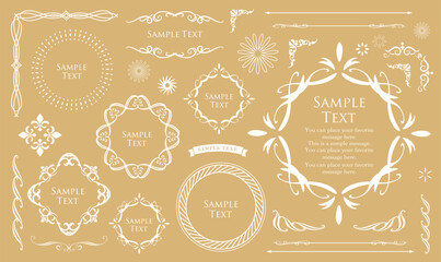 クリスマスのフレームデザインセット