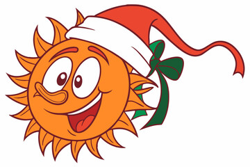 Christmas Head Clipart  White Santa Claus Hat on White Background