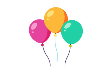 Happy birthday coloring balloons vector art on white background