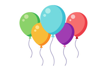 Happy birthday coloring balloons vector art on white background