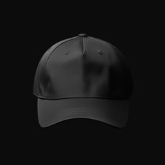Black Cap Mockup on Black Background