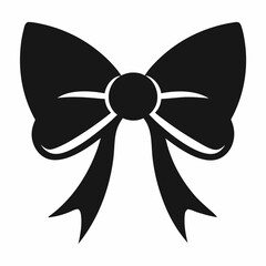 A silhouette black coquette bow vector art on white background