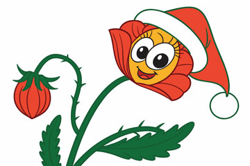 Christmas Head Clipart  White Santa Claus Hat on White Background"