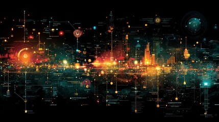 Obraz premium Abstract representation of internet of things connectivity