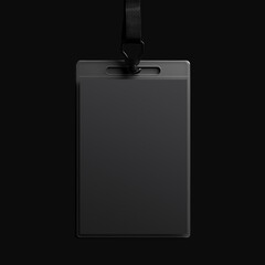 Black Badge Mockup on Black Background