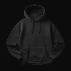 Black Oversized Hoodie Mockup on Black Background