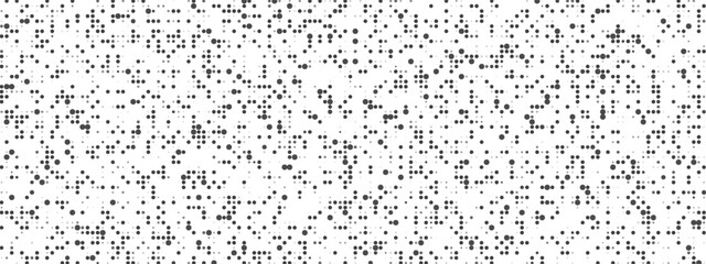 Pixel dithering gradient. Bitmap texture background. Black and white random pixels pattern. Retro glitchy vector art illustration. Monochromatic dissolve effect. 8 bit video game screen wallpaper.