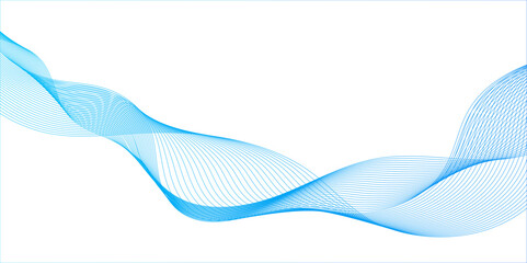 Abstract modern with blue wavy lines background, futuristic technology and sound wave pattern, smooth wave abstract vector background layout layout design. 