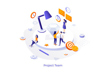 Isometric Conceptual Business Illustrations. Vector