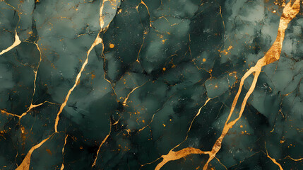 Abstract green and gold marble texture background. elegant and luxurious pattern perfect for art, design, and decoration projects. Halcyon. Illustration