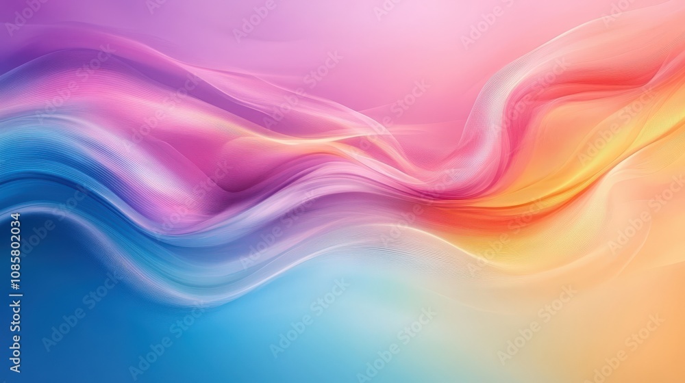 Poster abstract background with wavy lines in vibrant colors