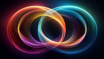 Abstract colorful infinity symbol, vibrant and dynamic.