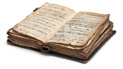 Obraz premium Vintage Logbook on White Background