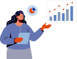 business person with chart