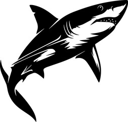 vector animal illustration, logo, black silhouette with a shark