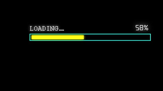 Abstract loading icon animation. Loading bar and future progress Loading bar 0-100 percent