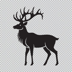 Deer vector silhouette isolated on a transparent background