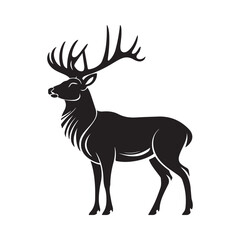 Fototapeta premium Deer vector silhouette isolated on a white background