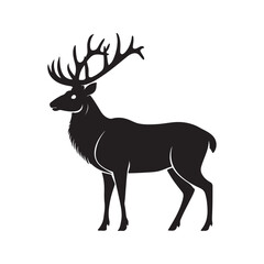 Fototapeta premium Deer vector silhouette isolated on a white background