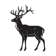 Fototapeta premium Deer vector silhouette isolated on a white background