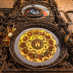 Detail of the famous medieval astronomical clock of the city of Prague, a World Heritage Site.