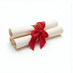 diploma with ribbon  isolated on white background
