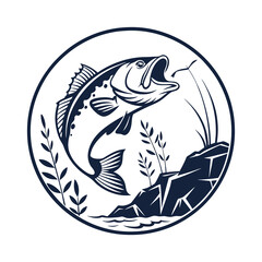 Creative Fish Logo Design  A Harmonious Representation of Aquatic Life, Natural Elements, and Artistic Elegance