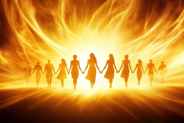 Diverse Individuals Holding Hands in Unity Circle