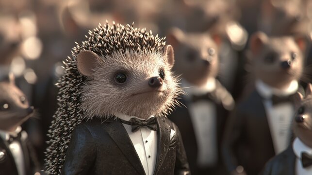Dapper Hedgehog Eye-Roll: A Humorous Woodland Soiree
