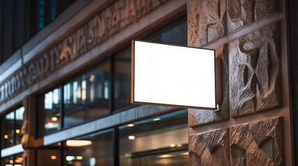 blank billboard on the wall