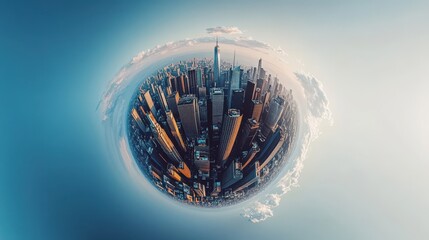 Little Planet Aerial View Of New York City Skyline